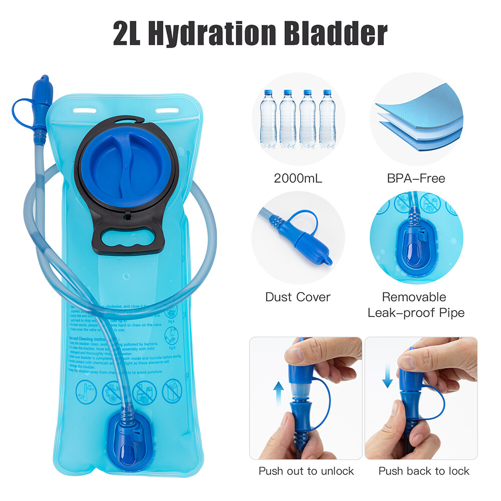 Running Hydration Vest Backpack,Lightweight Insulated Pack with 2L Water Bladder