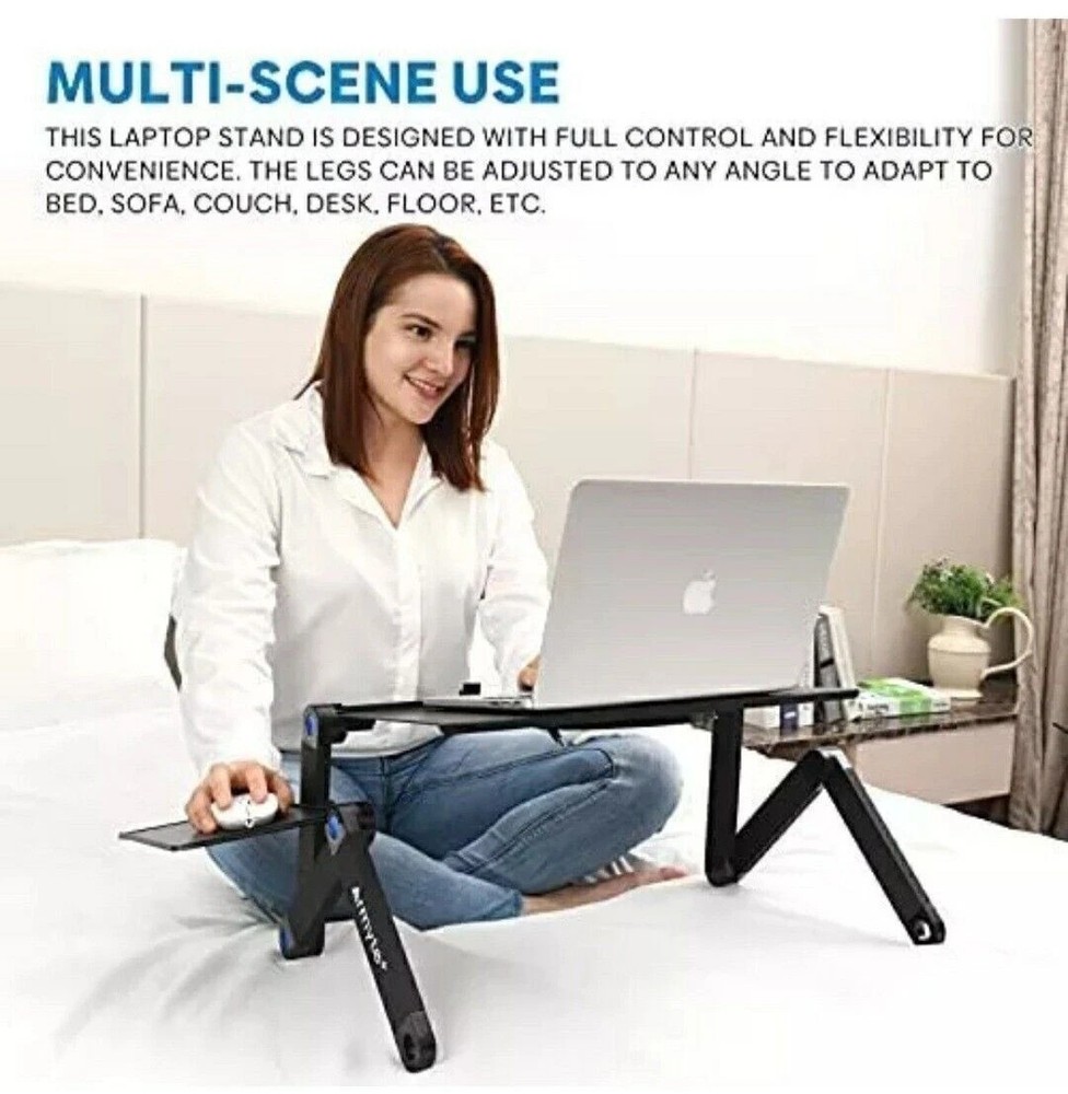 360° Adjustable Laptop Table Stand Lap Sofa Bed Tray Foldable PC Notebook Desk