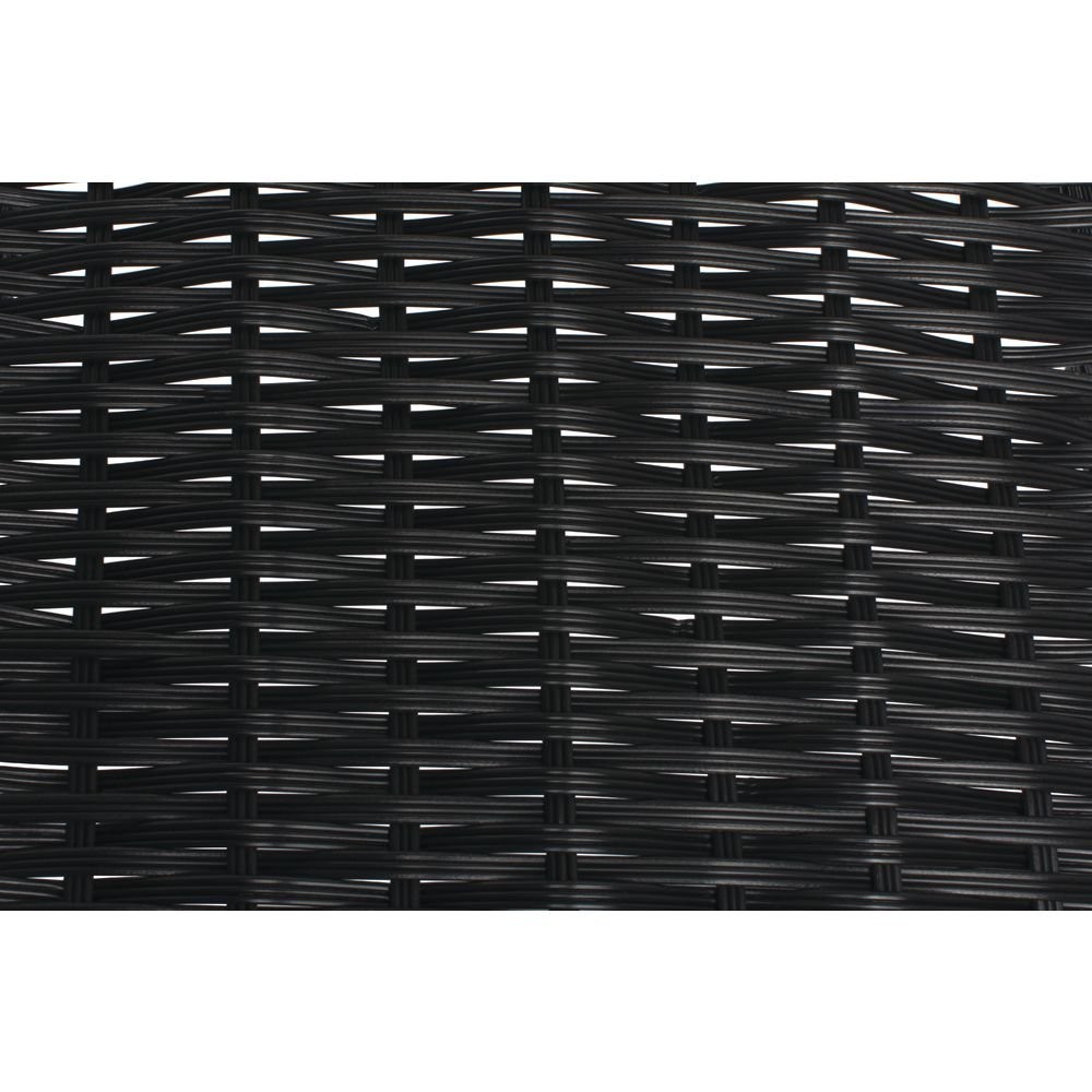 HUBERT Wicker Look Tapered Storage Basket, Rectangular Black- 15 1/2"L x 24"D x