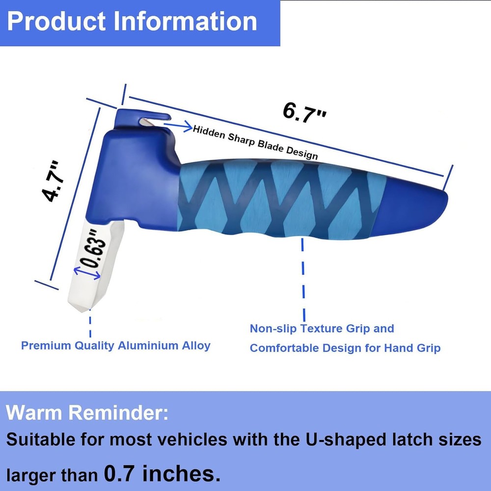 Car Door Handle for Portable Elderly, Blue-2 pack