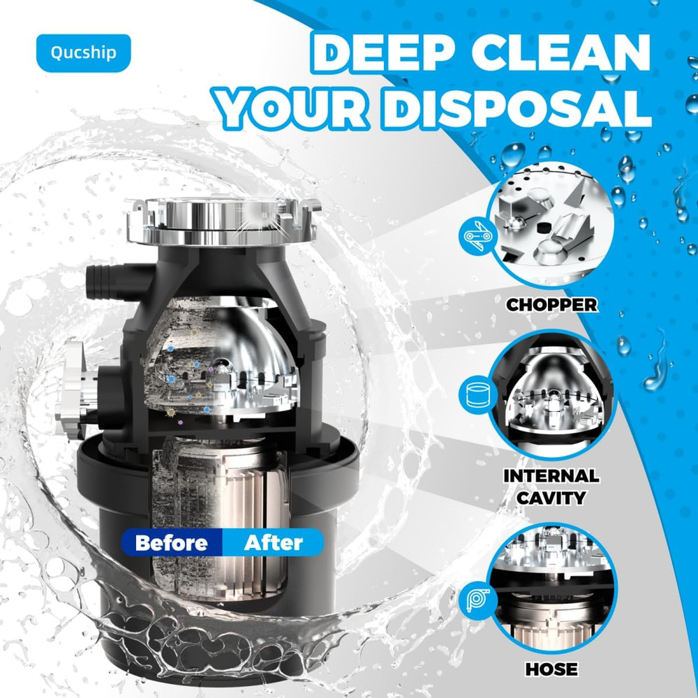 Garbage Disposal Cleaner and Deodorizer Tablets - 24 Pack, Powerful XXL Foaming