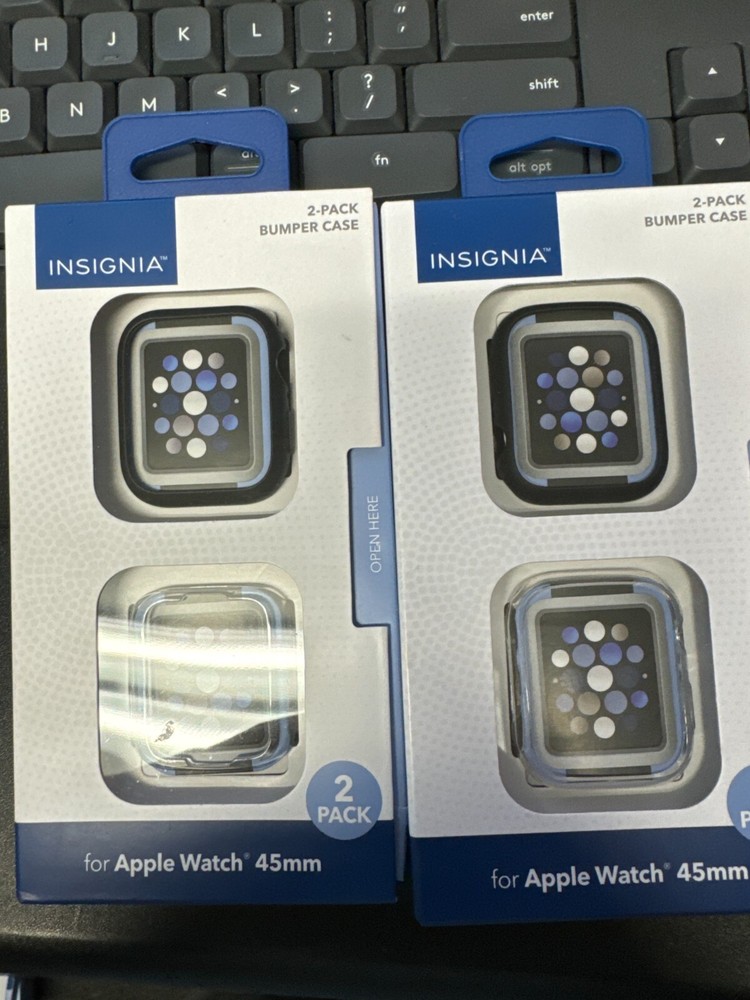 Insignia  Bumper protection Case for Apple Watch 45mm  (4-Pack Black/Clear)