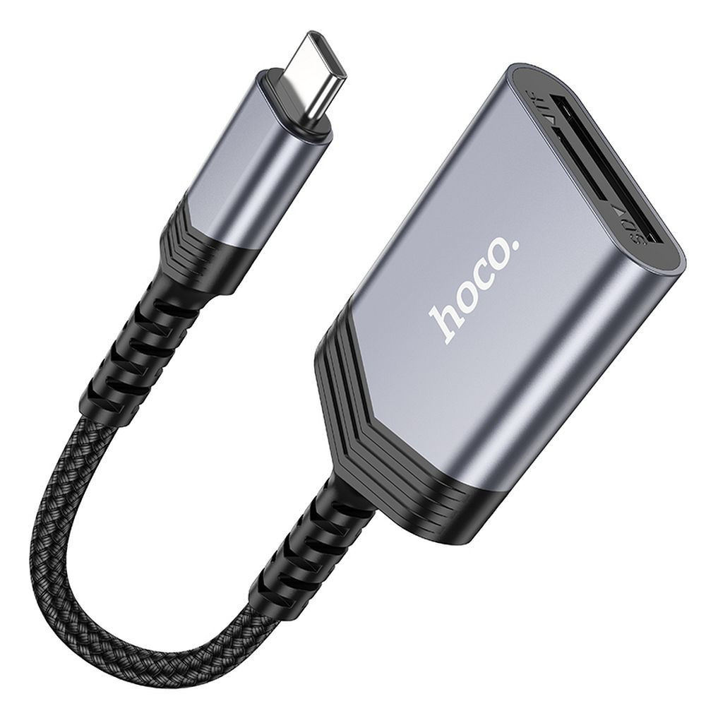 Hoco UA25C USB-C 2 in 1 Card Reader - Gray