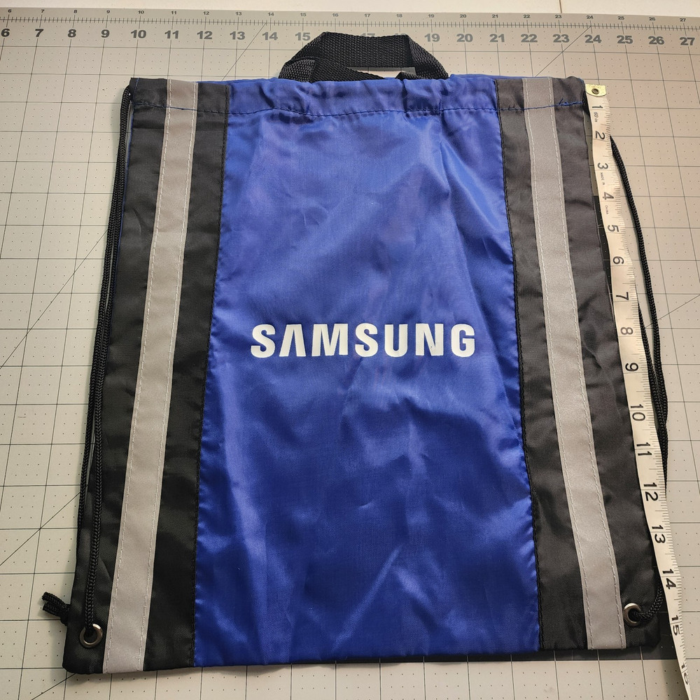 5 packs Drawstring Backpacks w/Handle - Blue Black Reflective Samsung branded