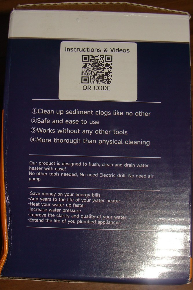 NIB, Smalltongue Water Heater Cleaning Tool Water Heater Descaler 4″ Interface