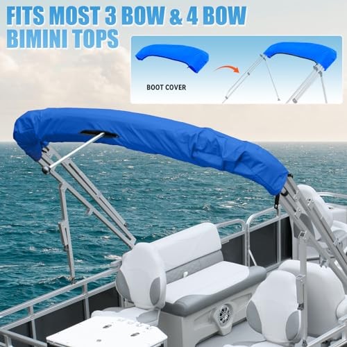 3 Bow Bimini Top Replacement Canvas with Stern Light Hole and Storage Boot,