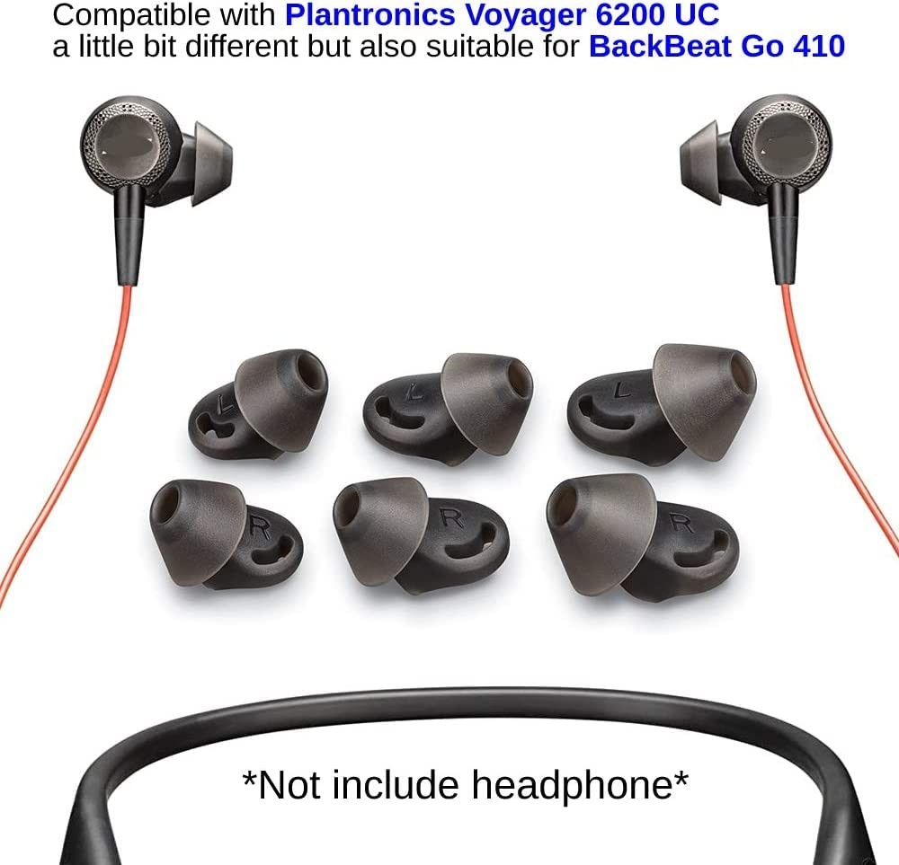Wiki VALLEY Voyager 6200 UC Eartips Replacement,in-Ear Gels 3*Small, Black