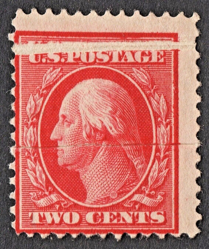 US Sc# 332 *MINT OG H* {"DOUBLE PRE-PRINT PAPER FOLD MAJOR ERROR } 2c WASHINGTON