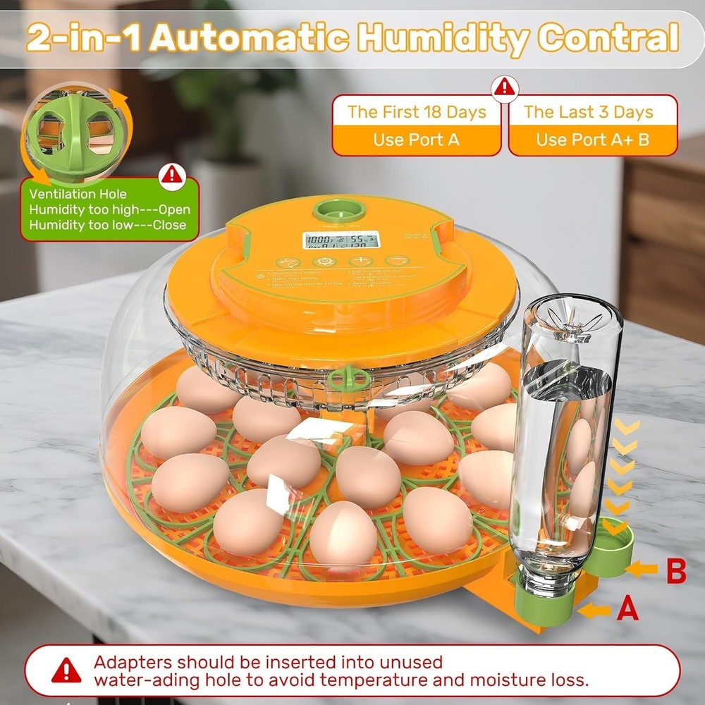 18 Egg Incubators for Hatching Eggs with Automatic Turning and Humidity Control