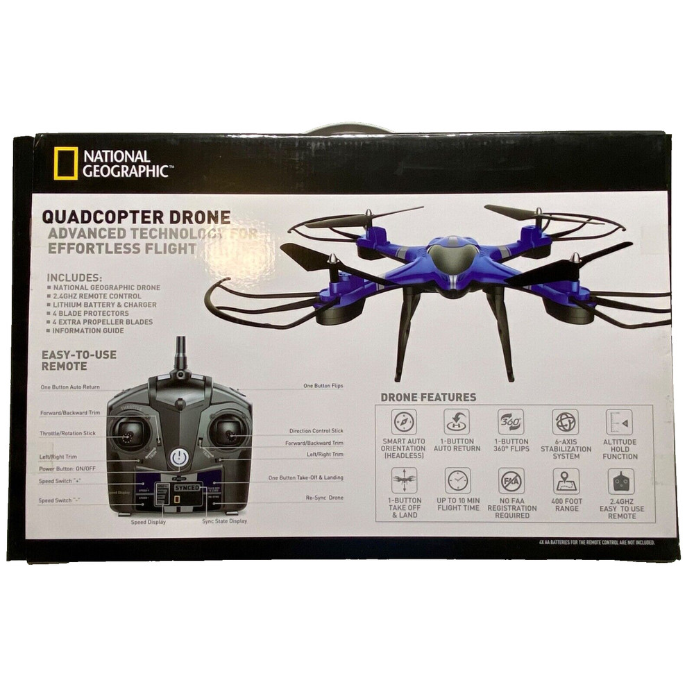 Quadcopter Drone Advanced Technology National Geographic Remote Control NIB