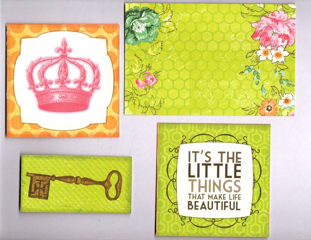 Snippets ENGAGING (12PC) HANDMADE EPHEMERA PIECES/CARDS Double-Sided