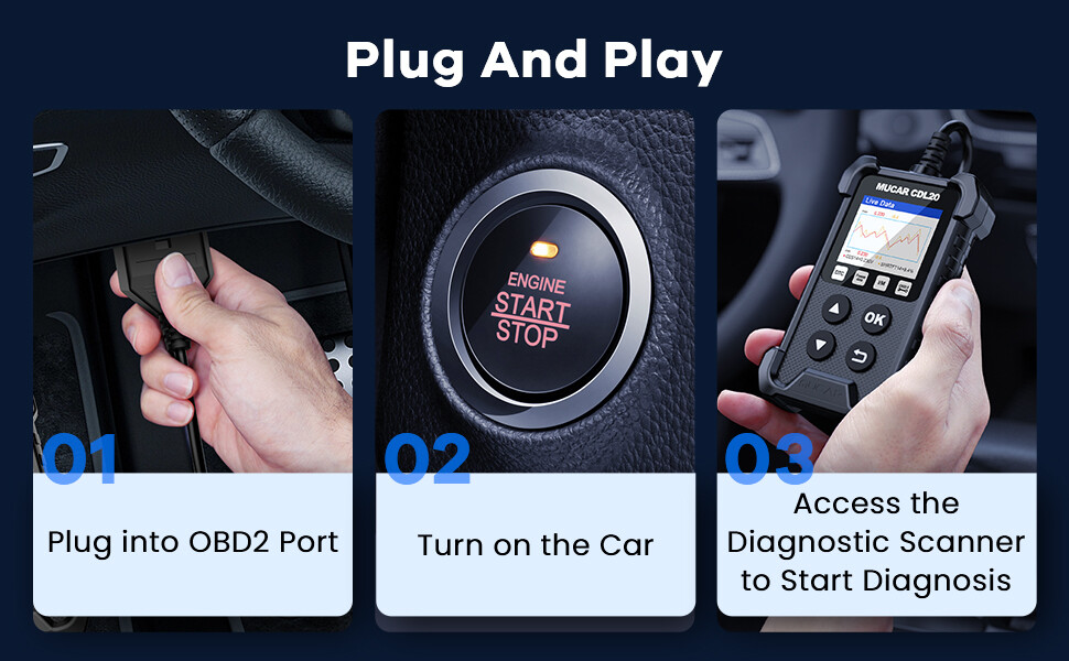 MUCAR CDL20 OBD2 EOBD Scanner Car Fault Code Reader Engine Auto Diagnotsitc Tool