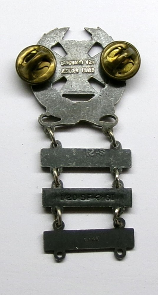 U. S. Army Basic Qualification Expert Badge with 3 Bars SMALL BORE RIFLE PISTOL