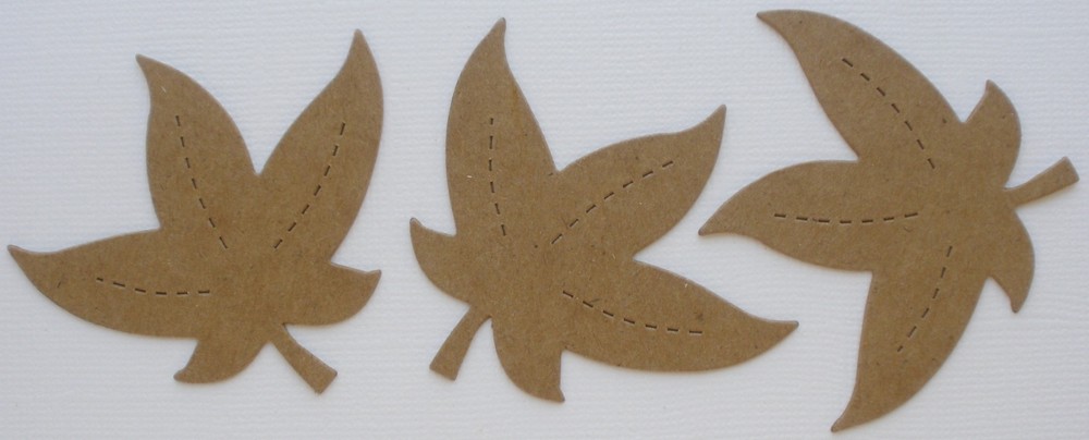 (4) MAPLE LEAF - Fall Leaves Style 2 - Bare Chipboard Die Cut - 2 1/8" x 2 1/4"