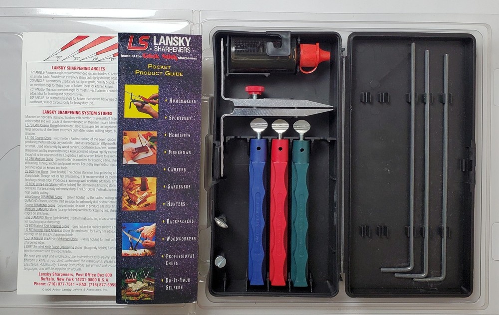 Lansky Sharpeners Standard Knife Basic  Sharpening System Fine Coarse Medium