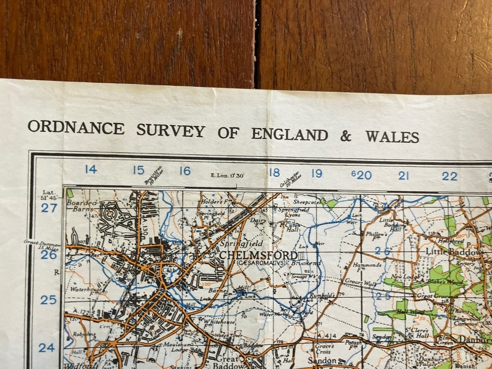 Original WW2 British Army GSGS Map - Southend & District
