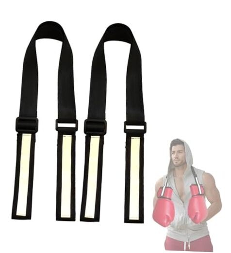 2PCS Boxing Gloves Carrying Strap，26’’- 46’’ Adjustable Shoulder Strap for