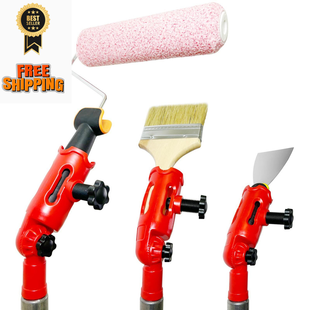 Multi-Angle Paint Brush Extender for High Ceiling,Extension Pole Red