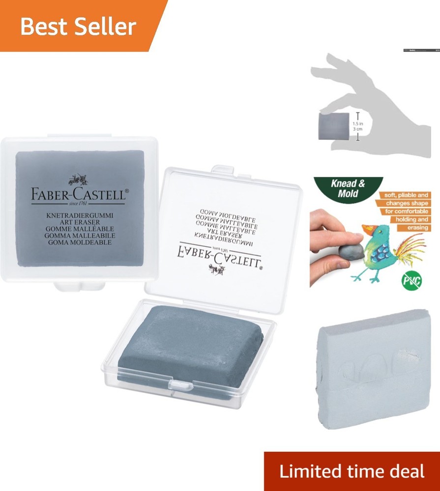 Compact Grey Kneadable Eraser with Storage Case - Ideal for Artists & Students