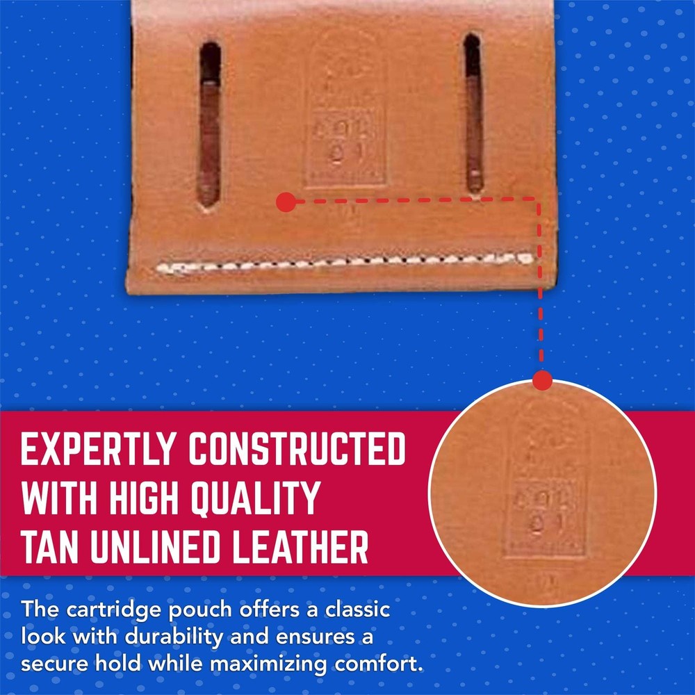 DeSantis 2x2x2 Cartridge Pouch, 38/357 Caliber, Tan, Durable Nylon