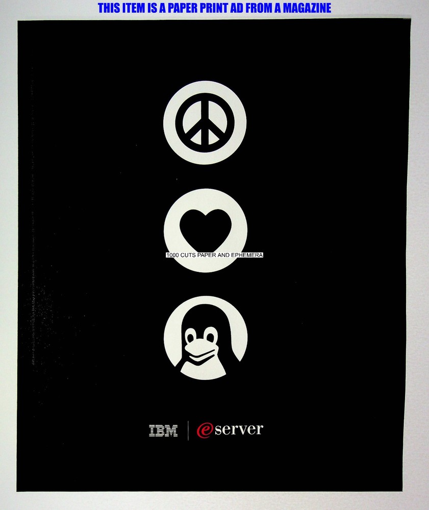 IBM Technology Linux Server PC Computer 2001 Print Magazine Ad Poster ADVERT