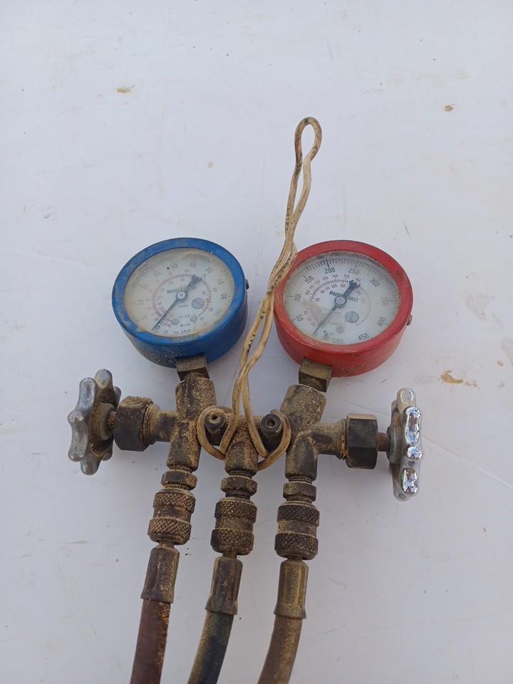 Used Madden Brass Gauges Refrigerant Air Conditioning Assembly Tools  (Dws)