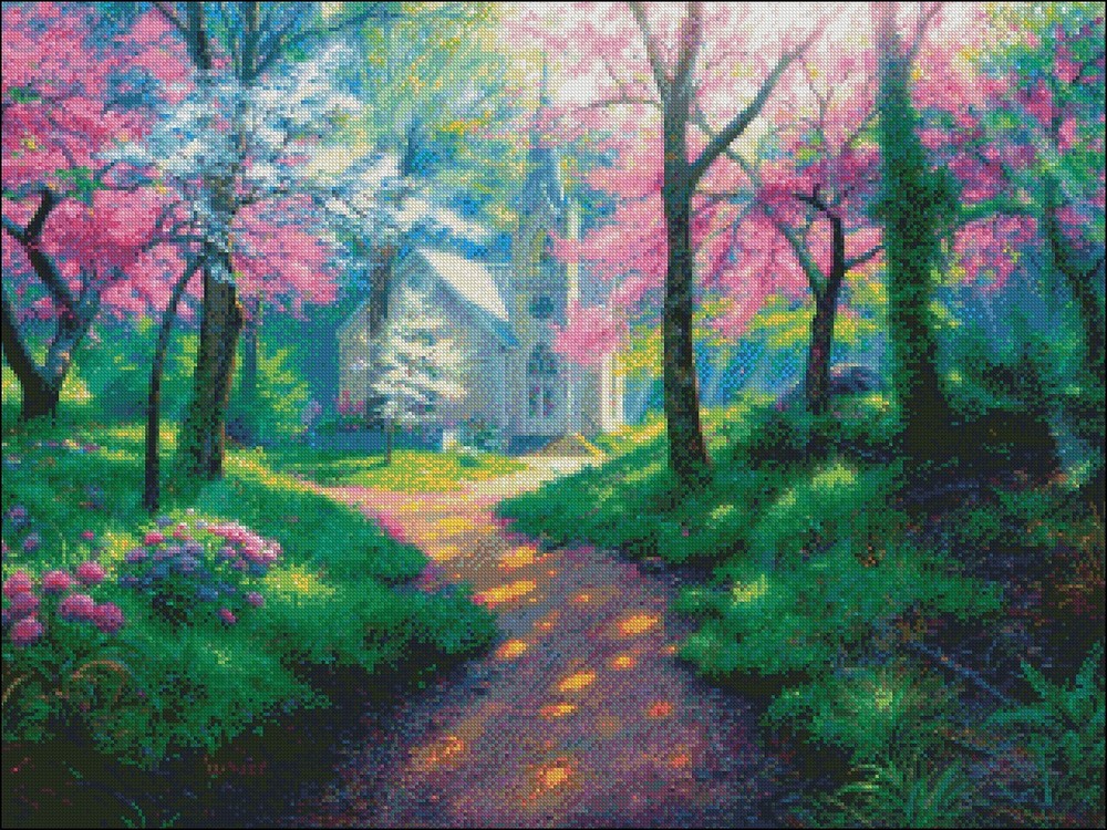 Chart Needlework Crafts DIY - Counted Cross Stitch Patterns - Spring Chapel