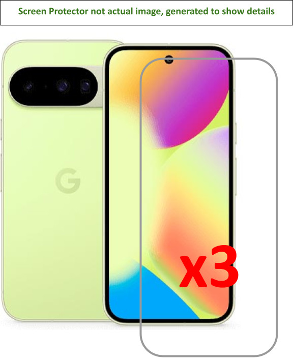 3x Google Pixel 10/10 Pro Screen Protector w/ cloth
