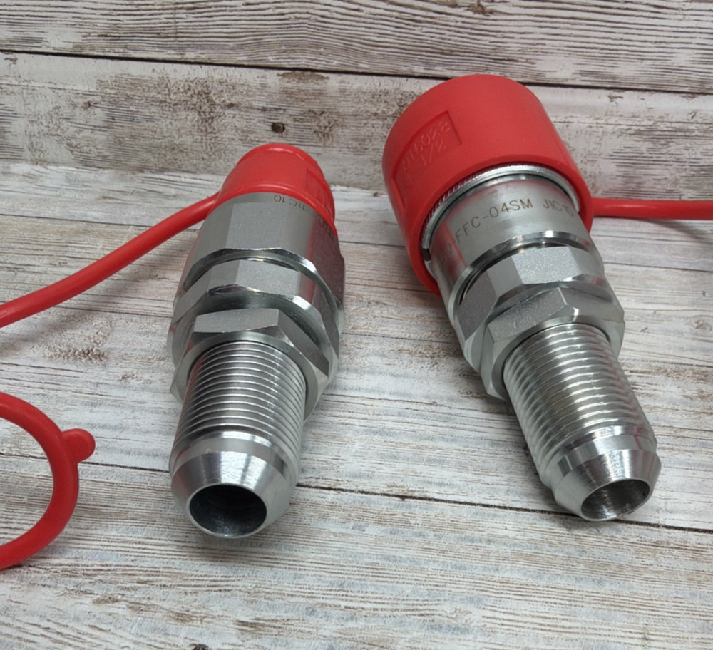 Flat Face Hydraulic Quick Connect Coupler, #10 JIC Bulkhead Skid Steer Mount