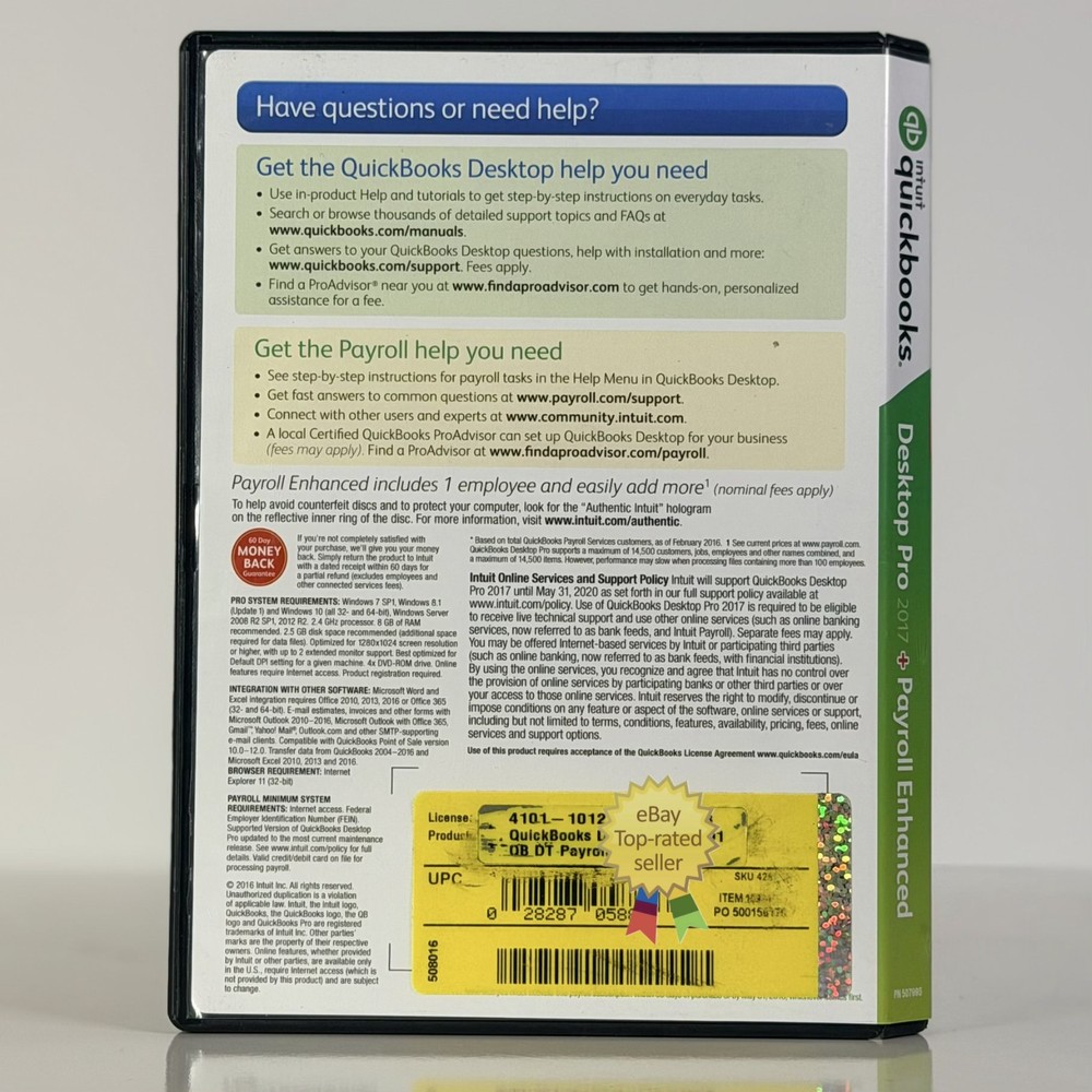 Quickbooks Desktop Pro 2017 Windows w/VALIDATI0N CODE -NO SUBSCRIPT10N- TESTED