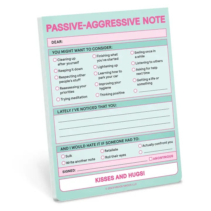 Knock Knock Passive Aggressive Nifty Note Pad