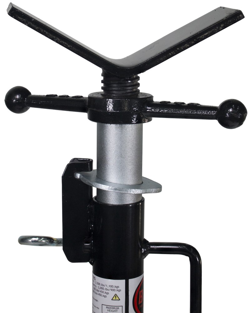 B&B Pipe 3900 High-Profile Adjustable Pipe Jack Stand with V-Head Folding Legs