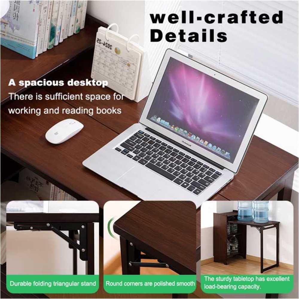 Folding Desk, Space-Saving Computer Desk for Small Spaces, Foldable Study Table