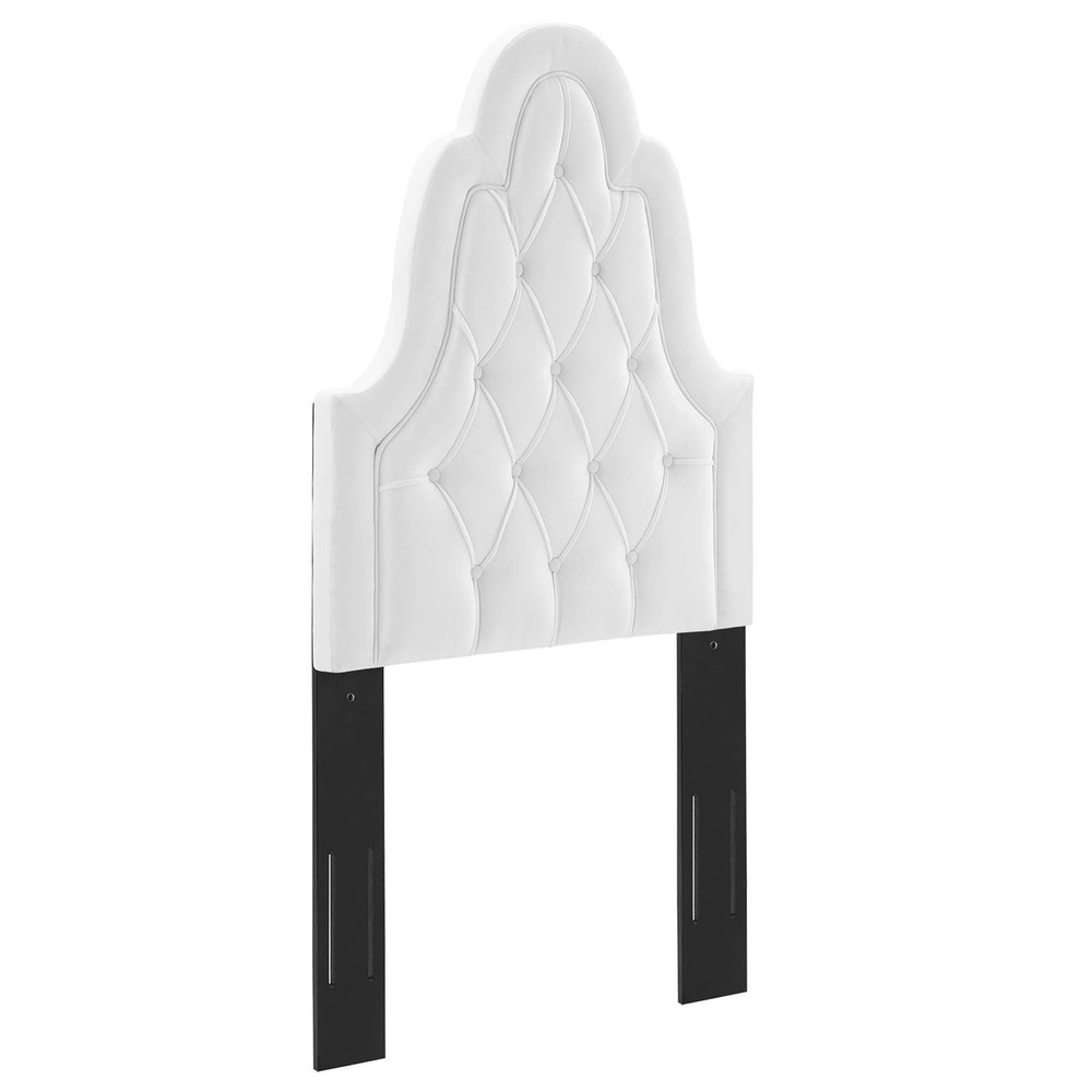 Modway Augustine Tufted Performance Velvet Twin Headboard in White