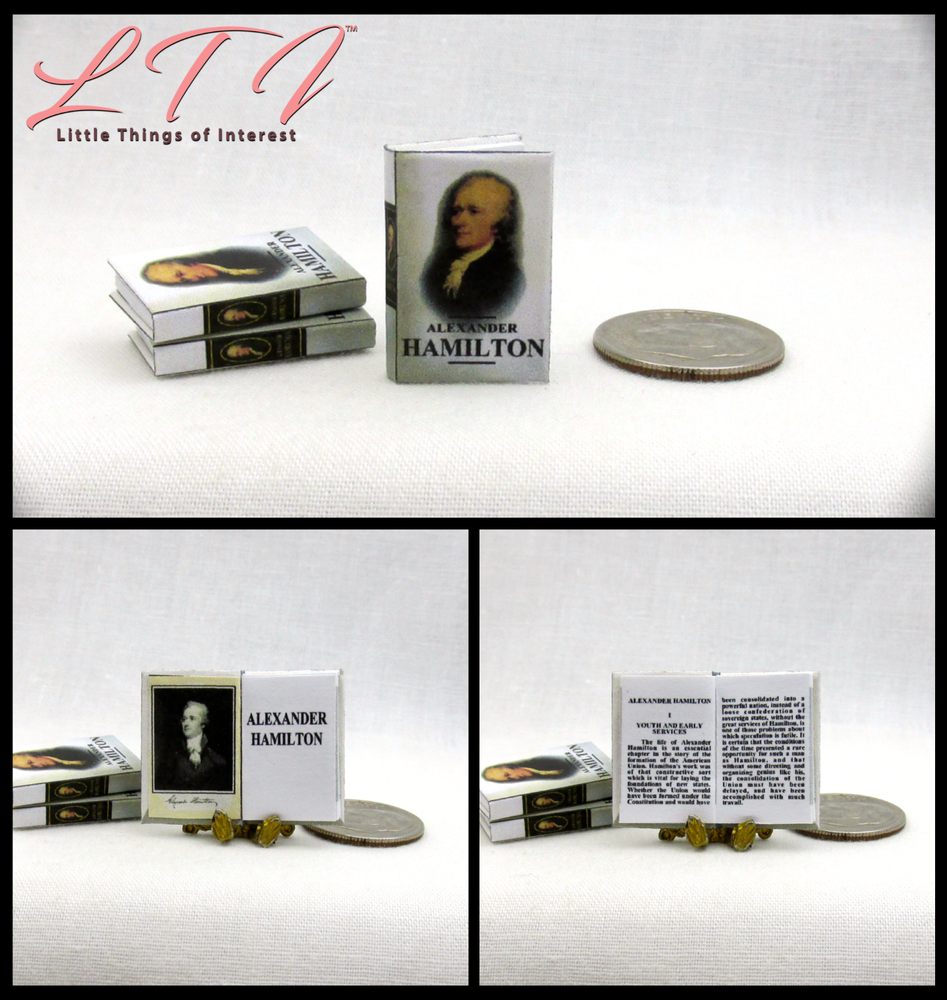 ALEXANDER HAMILTON 1:12 Scale Miniature Readable Book