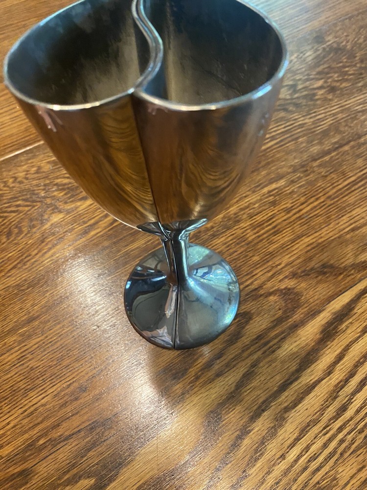 Wedding Toast- Split Heart Silverplate Goblets