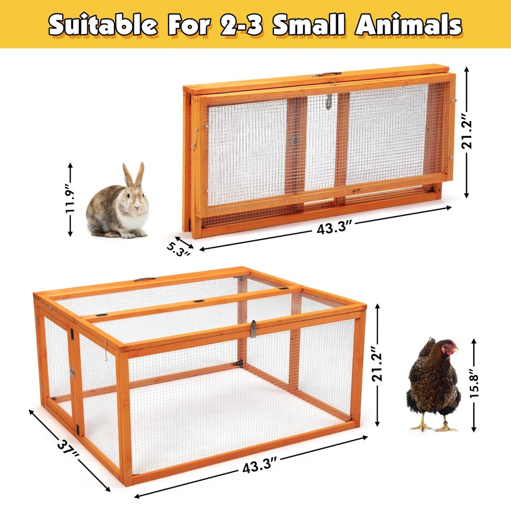 Collapsible Wooden Chicken Coop with Run Stable Comfortable Chicken Brooder Box