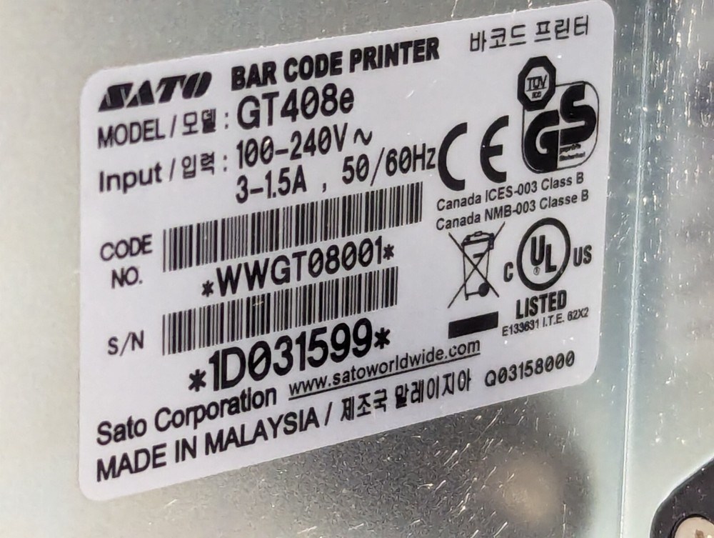 SATO GT408e Thermal Barcode Printer - Free Shipping