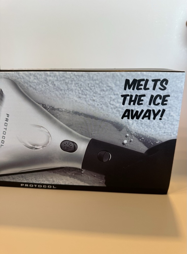 Protocol Heated Ice Scraper with Flashlight Brand New In Box