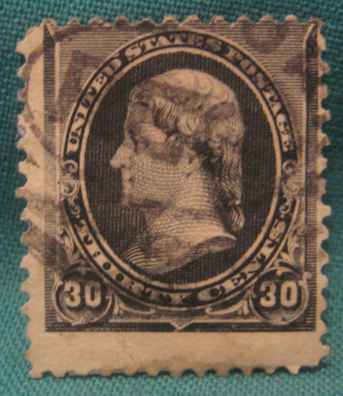 30c Thomas Jefferson-Used Single-Scott #228-Issued 1890-93-Light Cancel