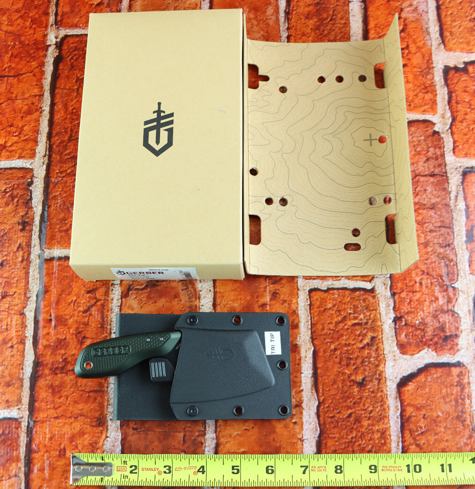 Gerber Tri-Tip Green Handle Mini Cleaver w/ Sheath READ