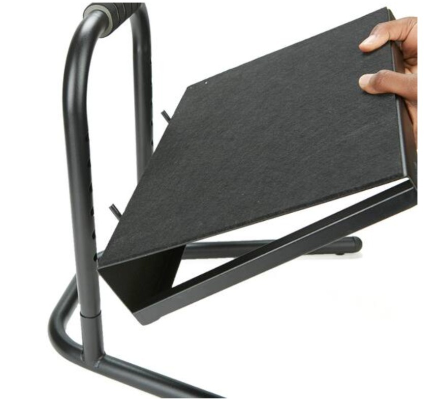 Mindreader Black Ergonomic Height Adjustable Standing Foot Rest Relief Platform