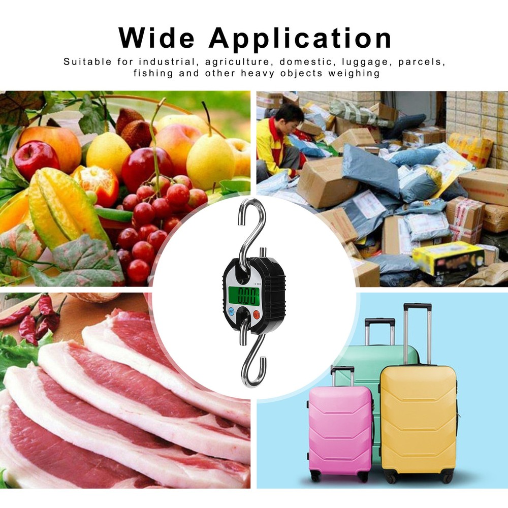 150KG Crane Scale LCD Digital Electronic Hook Hanging Weight For Heavy Objects