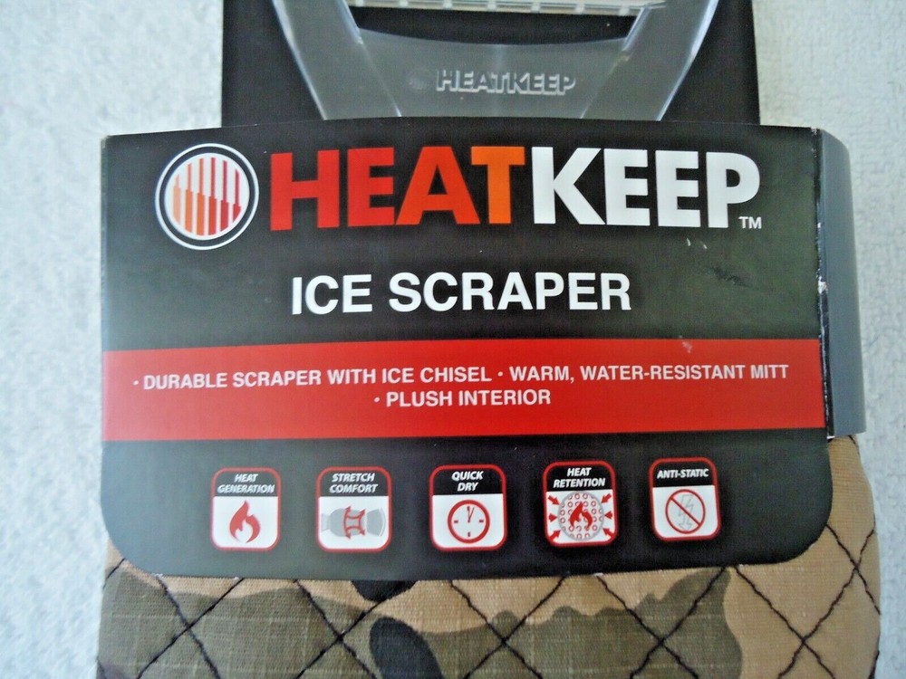 " NWT " Heat Keep Camo Design Ice Scraper " GREAT GIFT ITEM "