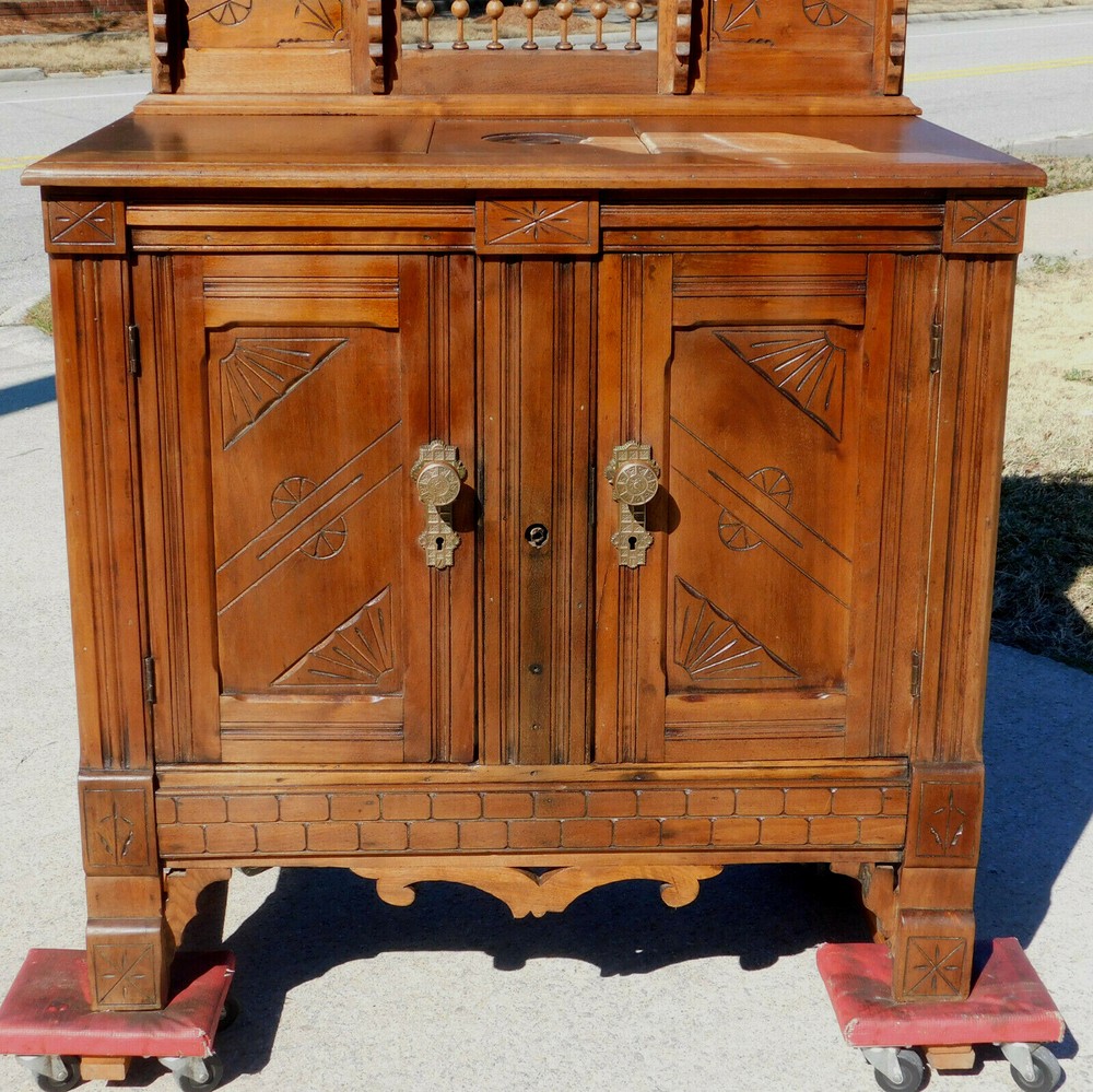 Ice Box Buffet~~Walnut Eastlake circa1880