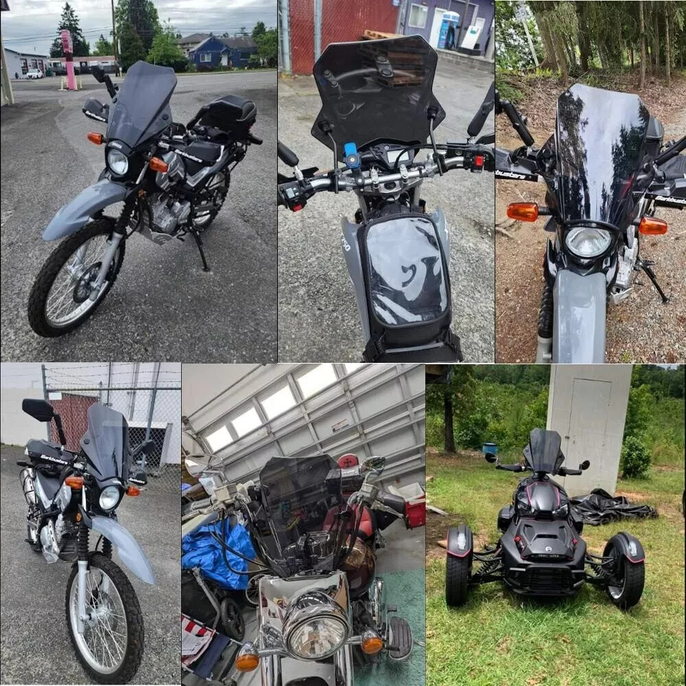 15'' Motorcycle Front Windshield Smoke Windscreen Universal For Harley