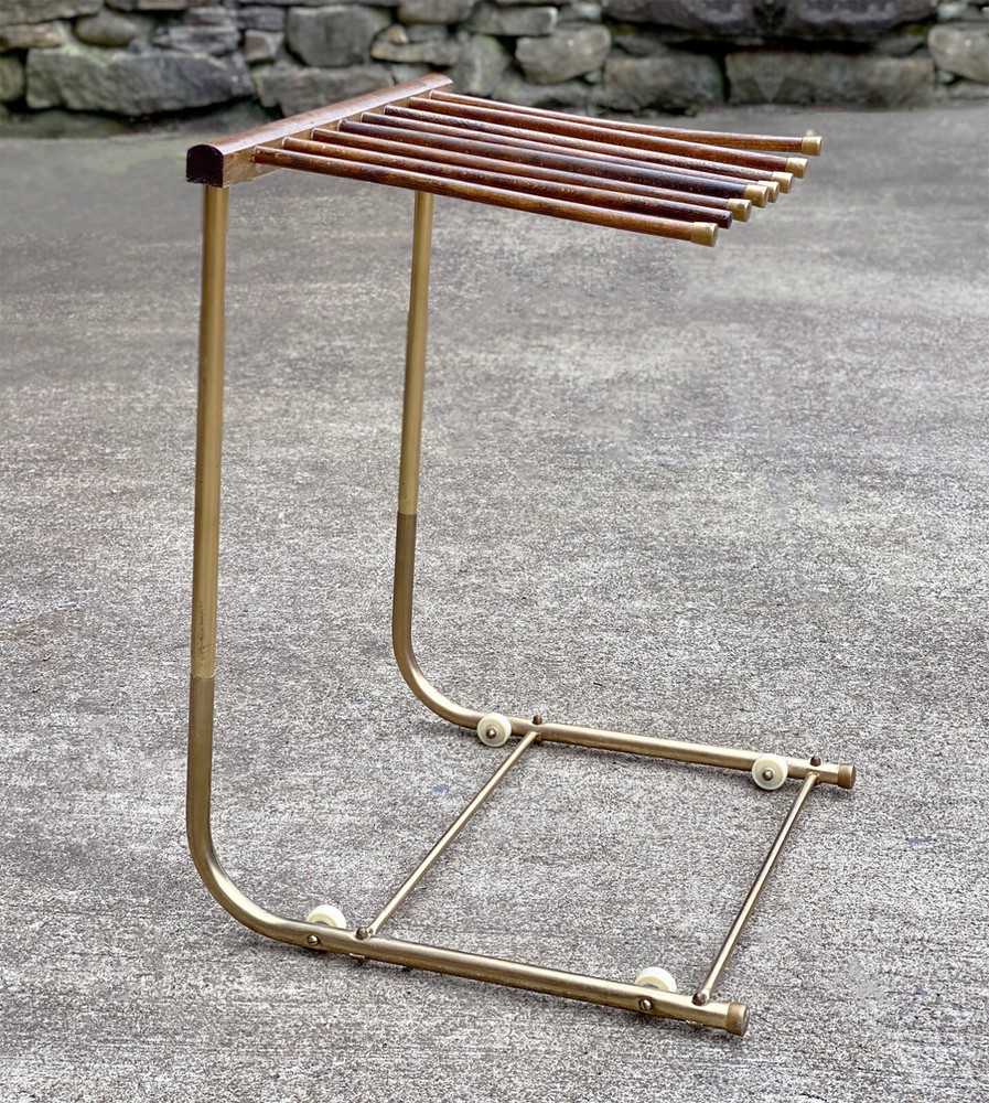 Mid-Century Modern Beech Wardrobe Valet Trouser Trolley