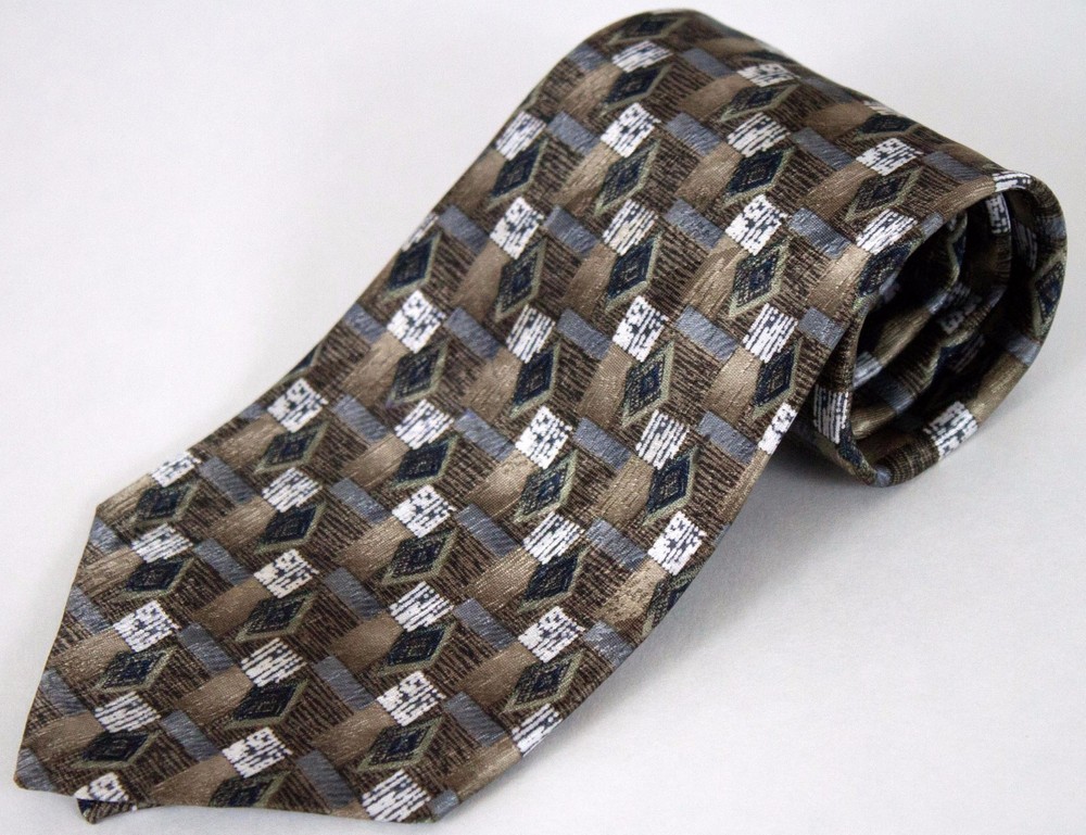 David Taylor Men's Polyester Tie Multiple Color Geometric
