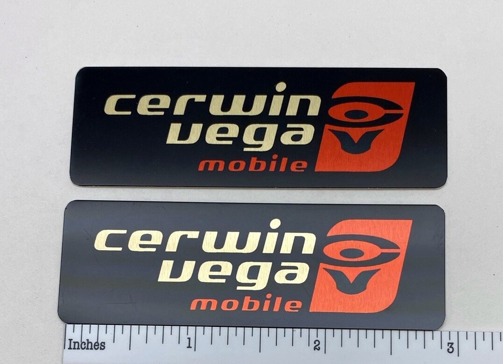 Cerwin Vega Mobile Speaker Badge Logo Emblem Pair CV