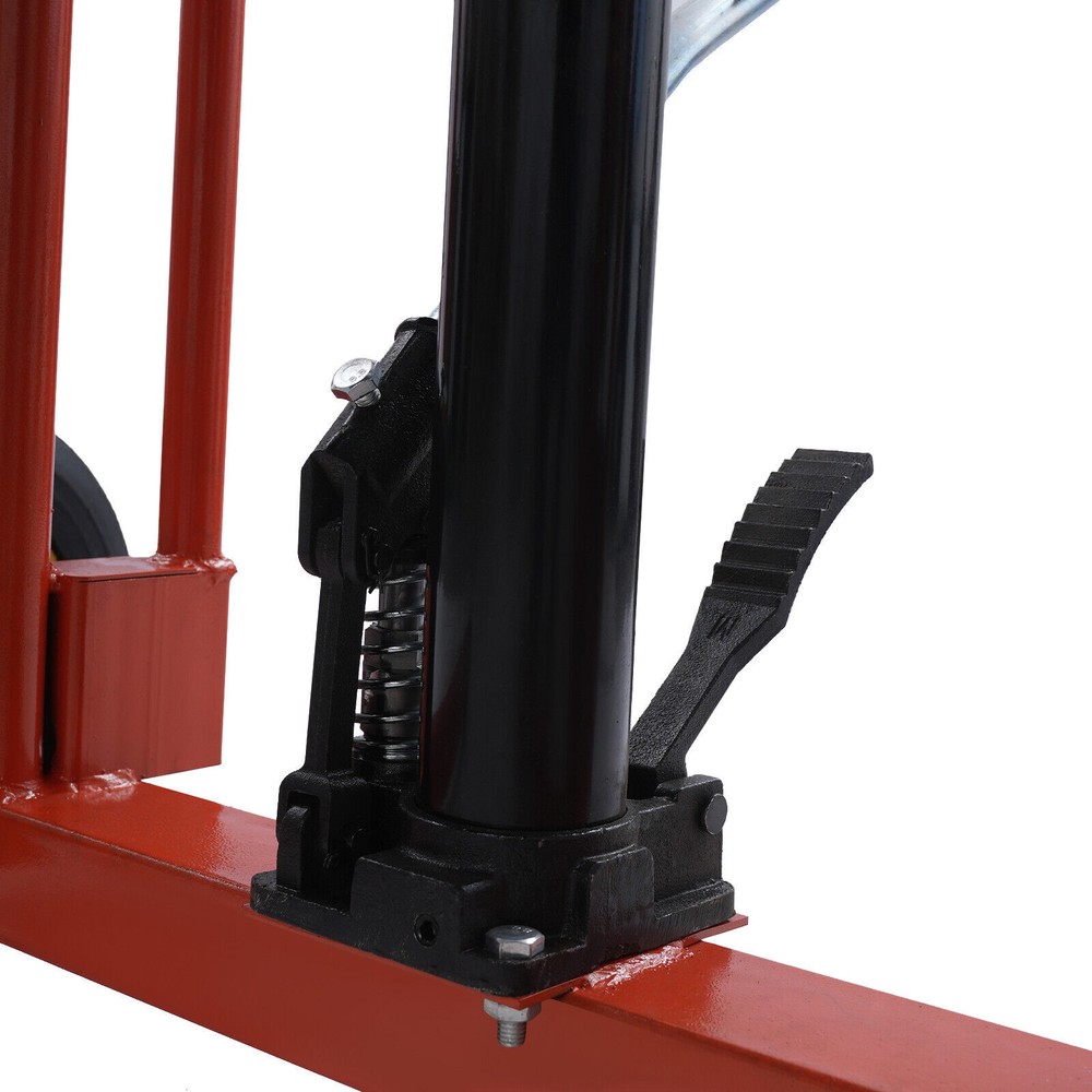 577lbs Hydraulic Material Lift Winch Stacker Adjustable Hight Pallet Dolly Lift